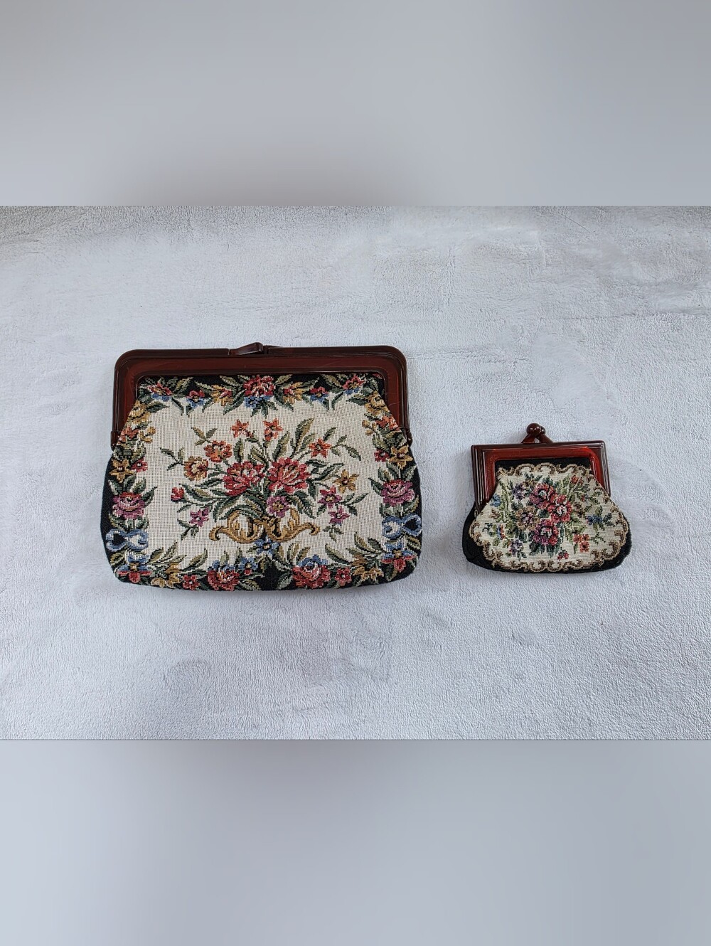 Vintage Tapestry Clutch & Coin Purse